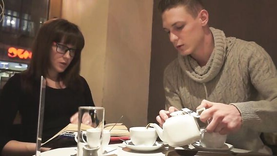 Met a Russian student with glasses in a cafe and fucked her at home 