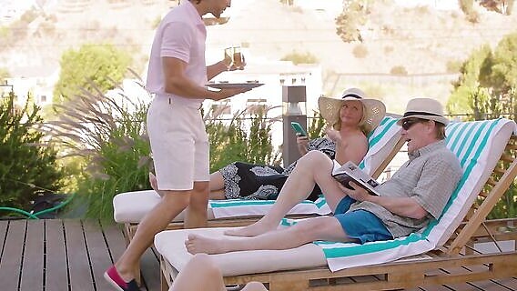 ⁣Sex with a waiter in a hotel 