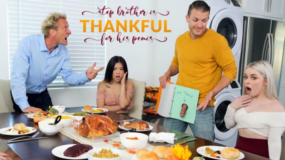 ⁣Stepbrother Is Thankful For His Penis (Lulu Chu, Haley Spades) #My Family Pies 
