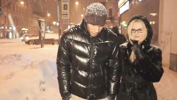 ⁣Russian blonde met a negro on the street 
