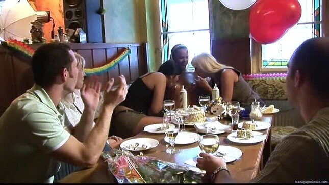 At the party staged a hot group Orgy 