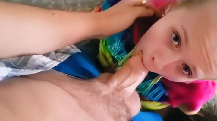 A Young Brunette Sucks Her Best Friends Cock Beautifully 