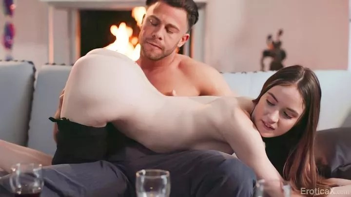In A Variety Of Poses, A Young Couple Has Sex 